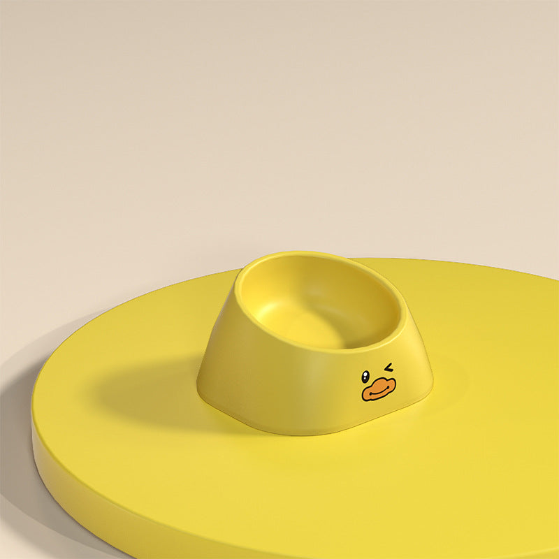 Pet Tilted Stainless Steel Feeding Bowl Neck Protection Design