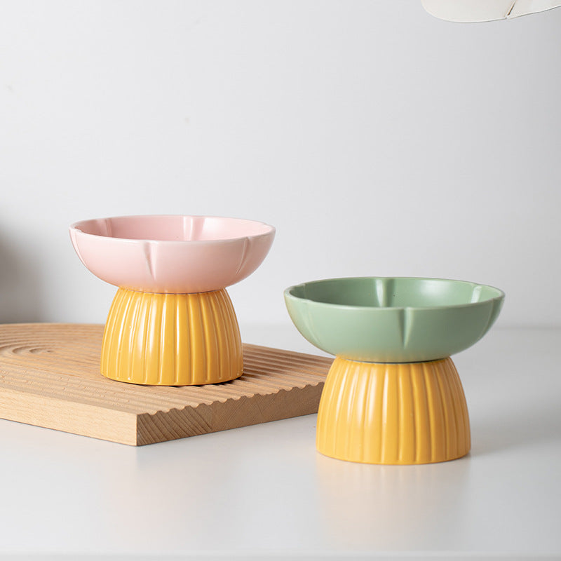 Pet Macaron Style Ceramic Feeding Bowl Candy Colors