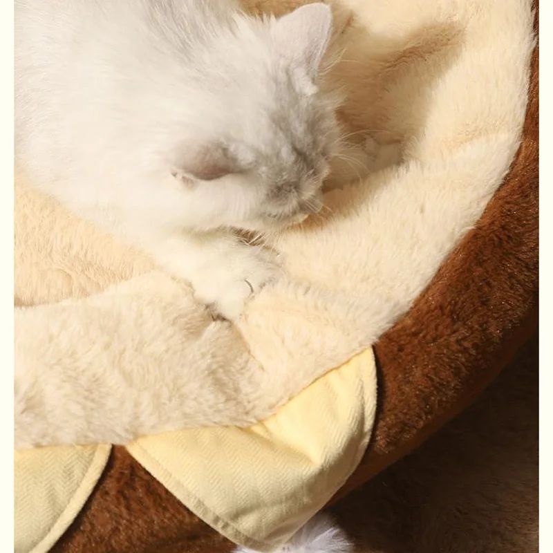 Pet Round Plush Winter Bed Soft Cushion Sleeping Nest