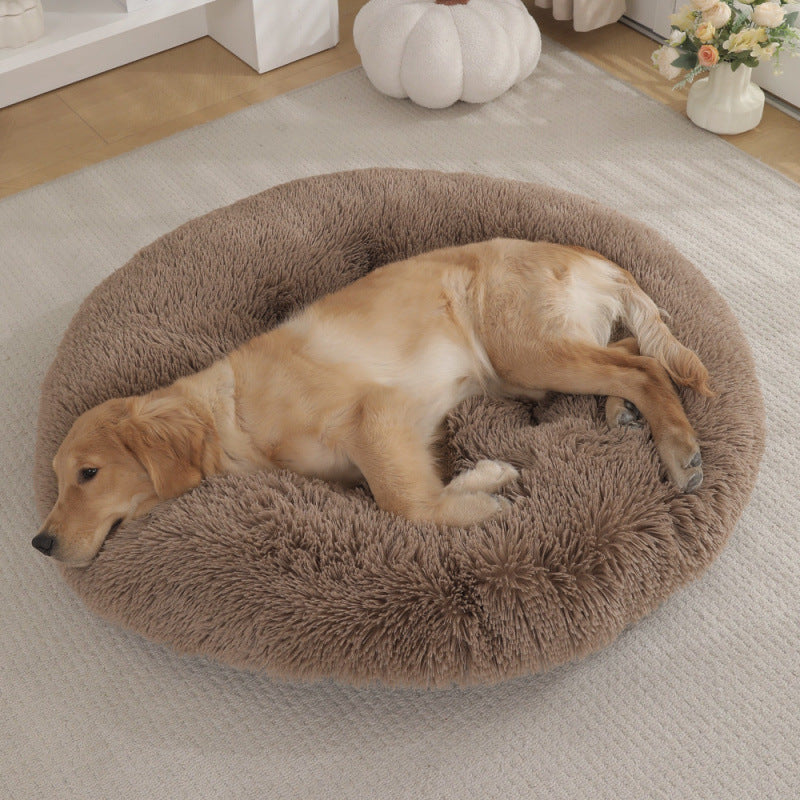 Pet Round Plush Warm Sleeping Mat Bed House