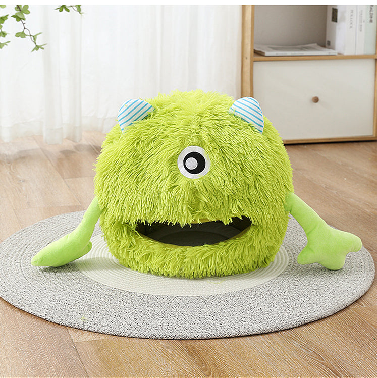 Pet Fluffy Round Calming Bed Machine Washable Plush Cushion