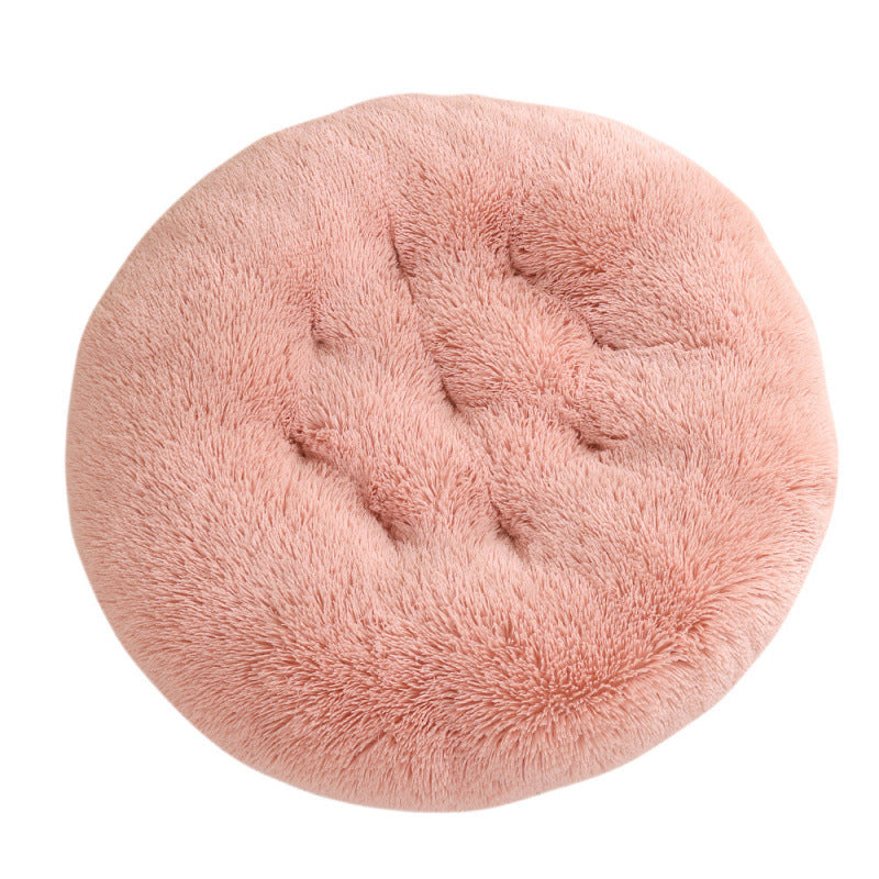 Pet Round Plush Warm Sleeping Mat Bed House