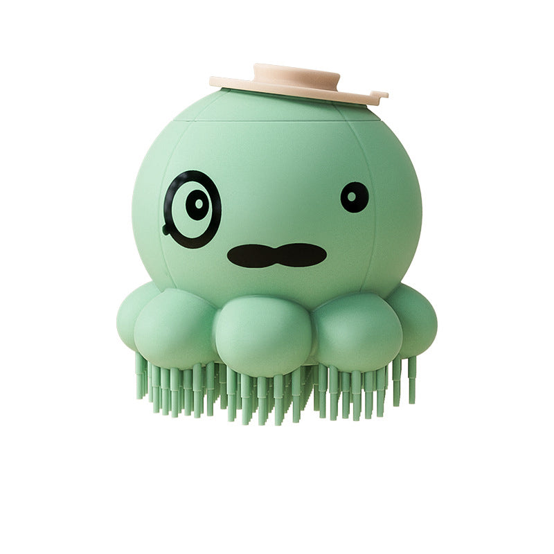 Pet Bath Brush Body Wash Dispenser Silicone Massage Comb