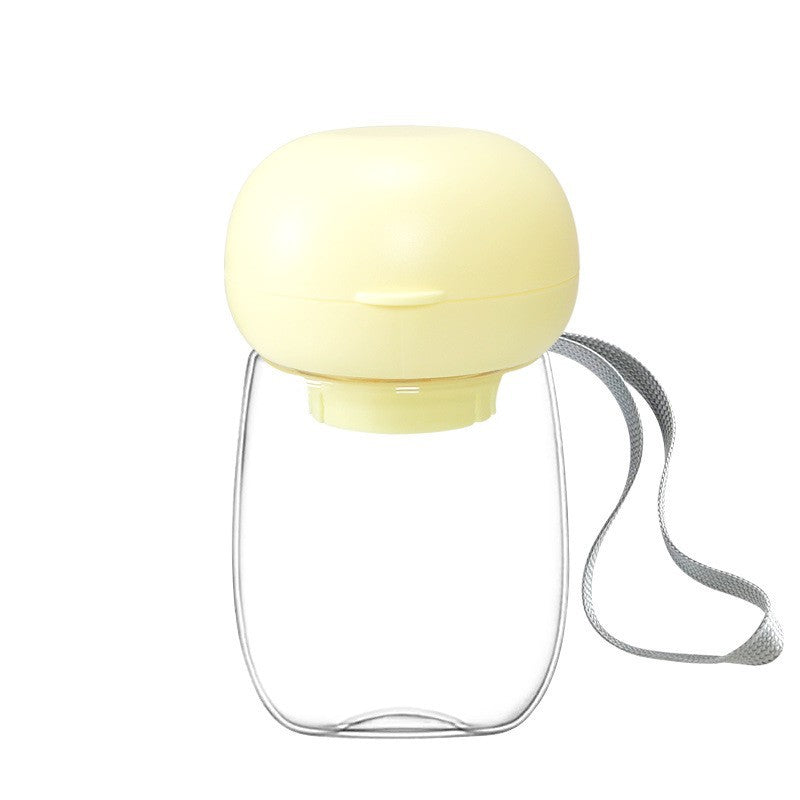 Pet Portable Travel Water Bottle With Feeding Bowl Lanyard