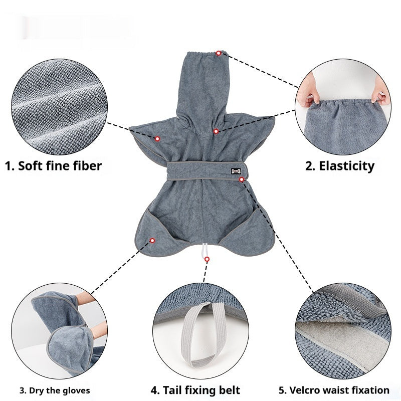 Pet Bath Towel Cotton Absorbent Quick Drying Bathing Tool