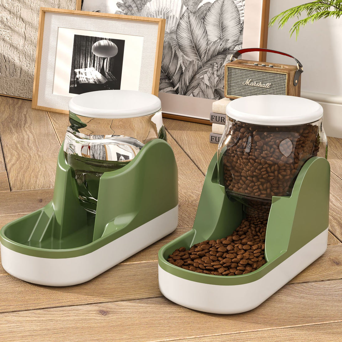 Pet Automatic Feeder Water Fountain Large Capacity Bowl
