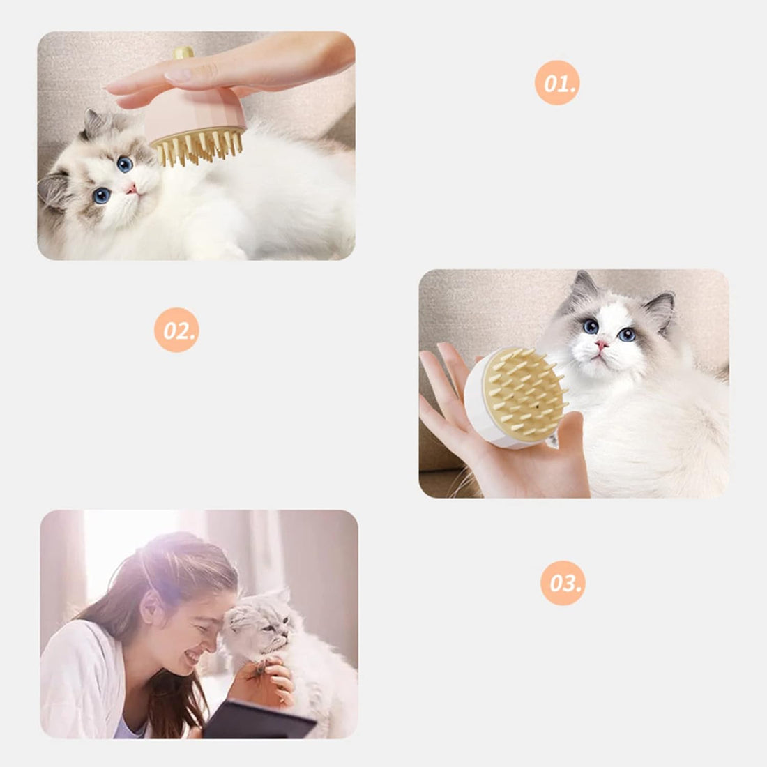 Pet Bath Shampoo Brush Massage Grooming Cleaning Tool
