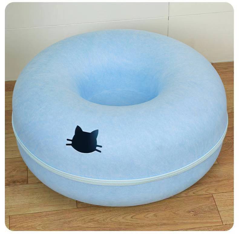 Pet Comfortable Round Bed Tunnel Cozy Sleeping Hideout