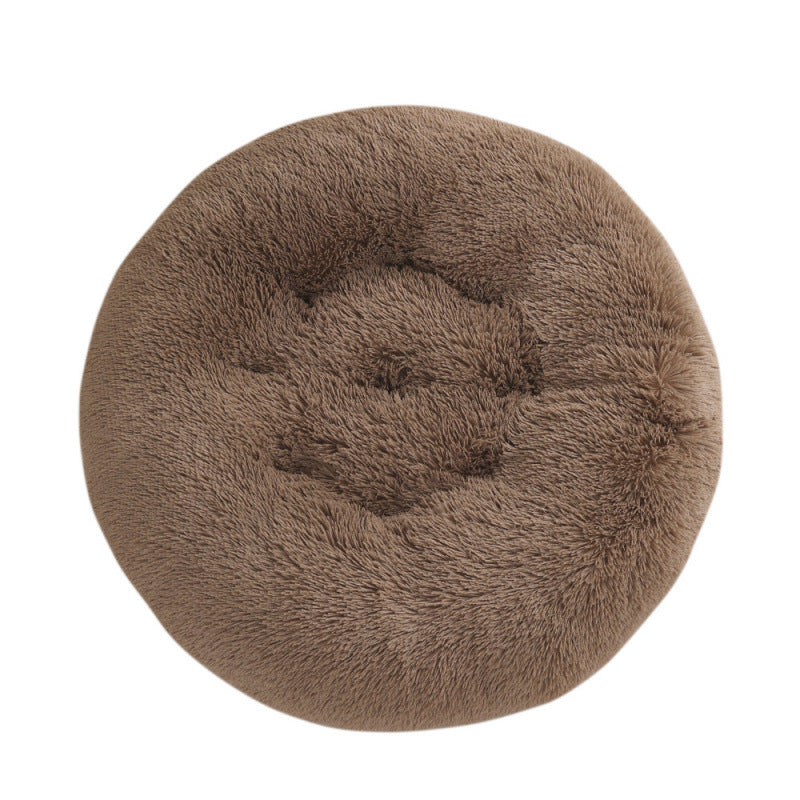 Pet Round Plush Warm Sleeping Mat Bed House