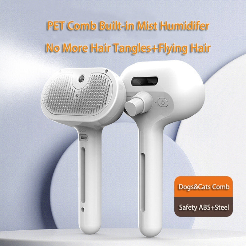 Self Cleaning Pet Grooming Comb With Mist For Fur Care