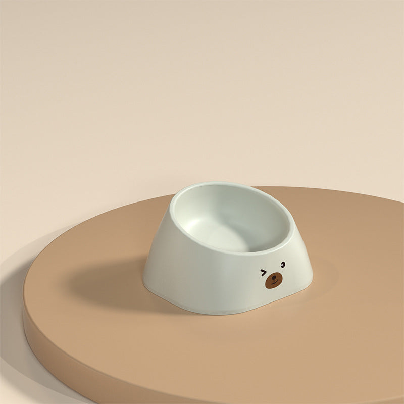 Pet Tilted Stainless Steel Feeding Bowl Neck Protection Design