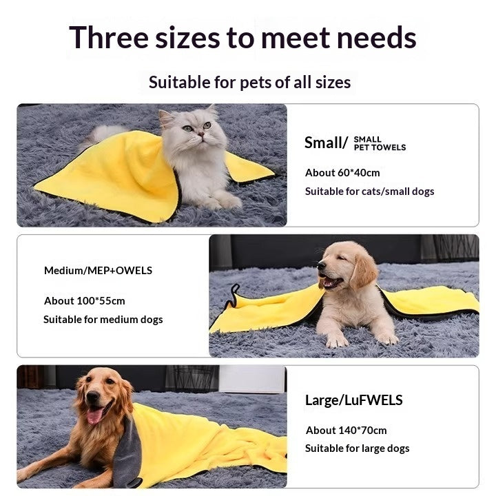 Pet Bath Towel Super Absorbent Quick Drying Microfiber