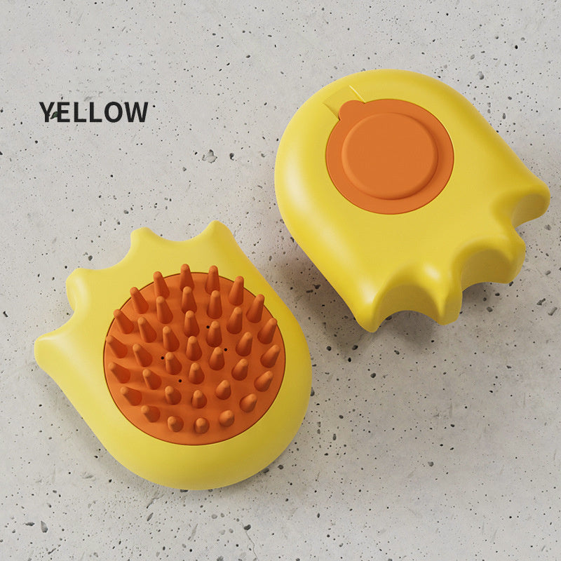 Pet Bath Massage Brush Comb Shampoo Dispenser Cleaning Tool