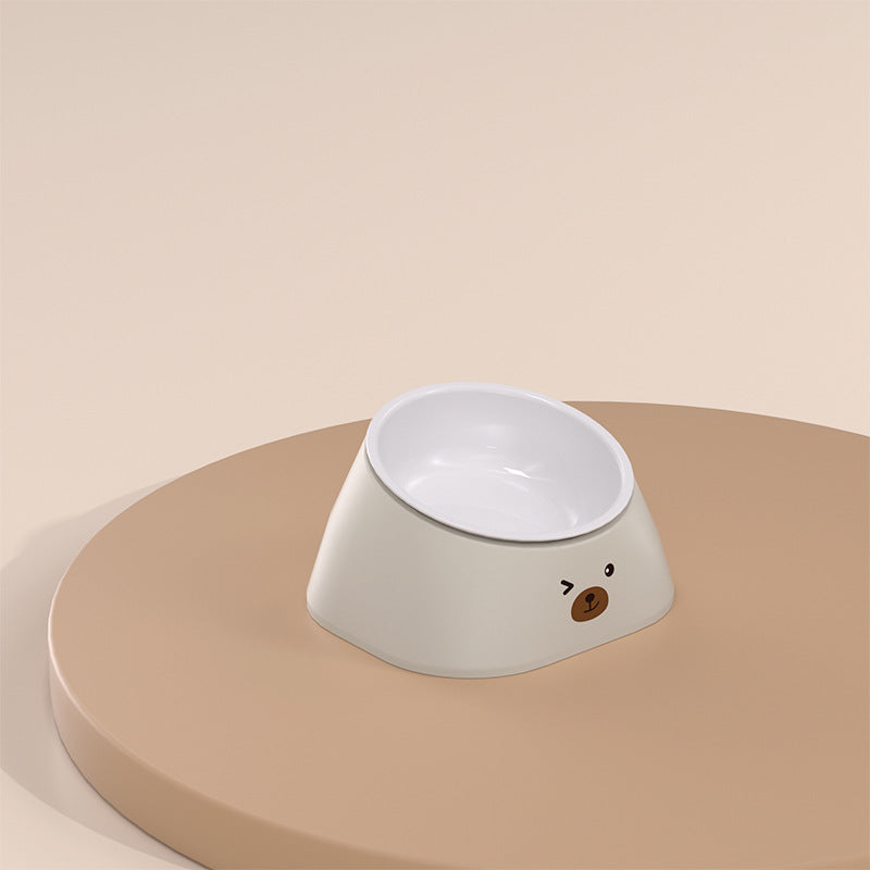 Pet Tilted Stainless Steel Feeding Bowl Neck Protection Design