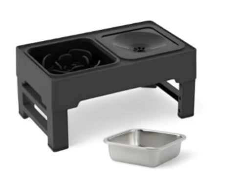 Pet Stainless Steel Double Bowl Adjustable Elevated Feeder