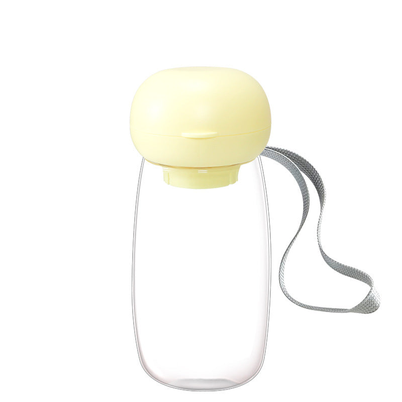 Pet Portable Travel Water Bottle With Feeding Bowl Lanyard