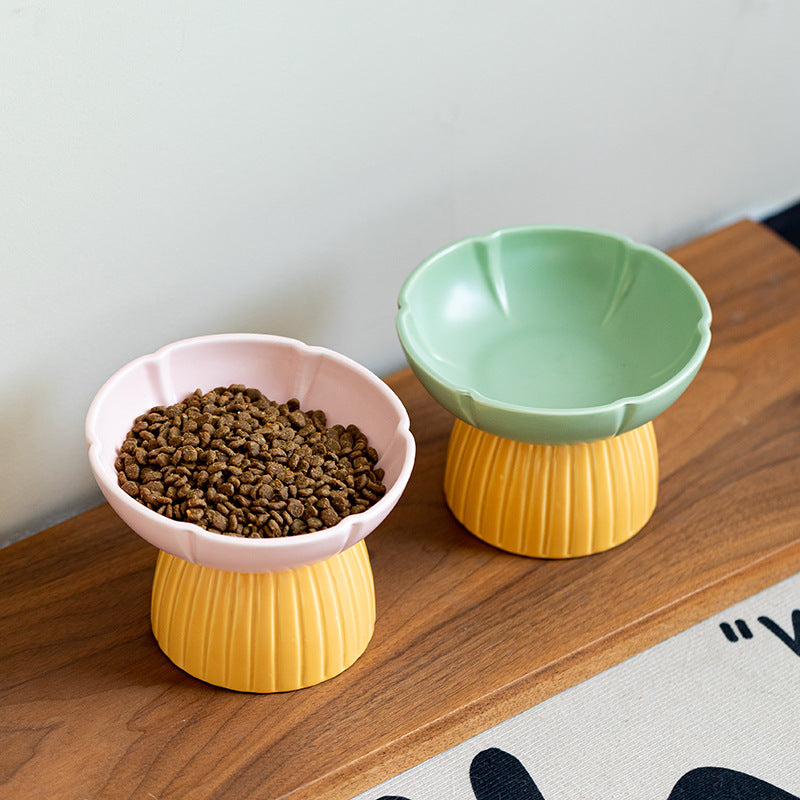 Pet Macaron Style Ceramic Feeding Bowl Candy Colors
