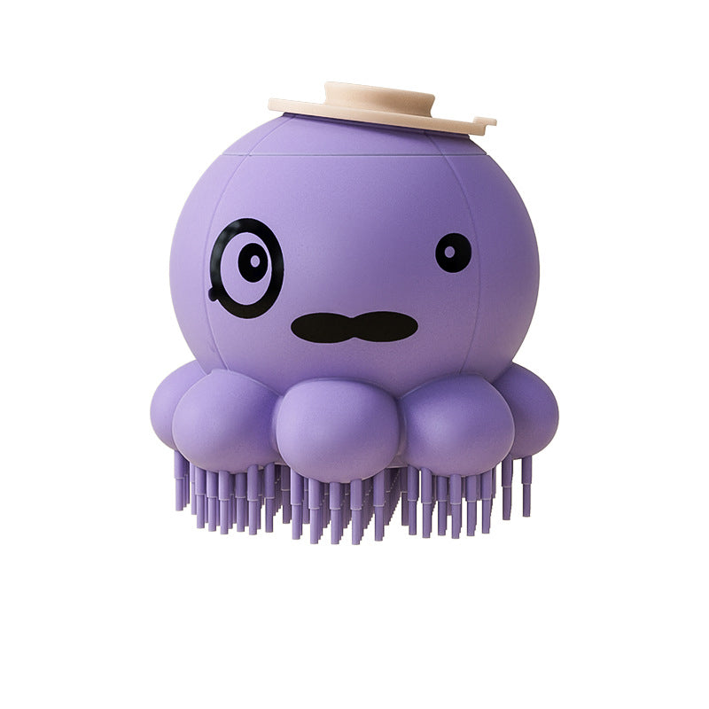 Pet Bath Brush Body Wash Dispenser Silicone Massage Comb