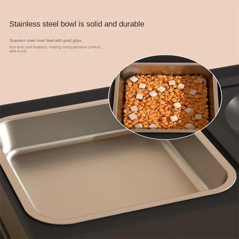 Pet Stainless Steel Double Bowl Adjustable Elevated Feeder