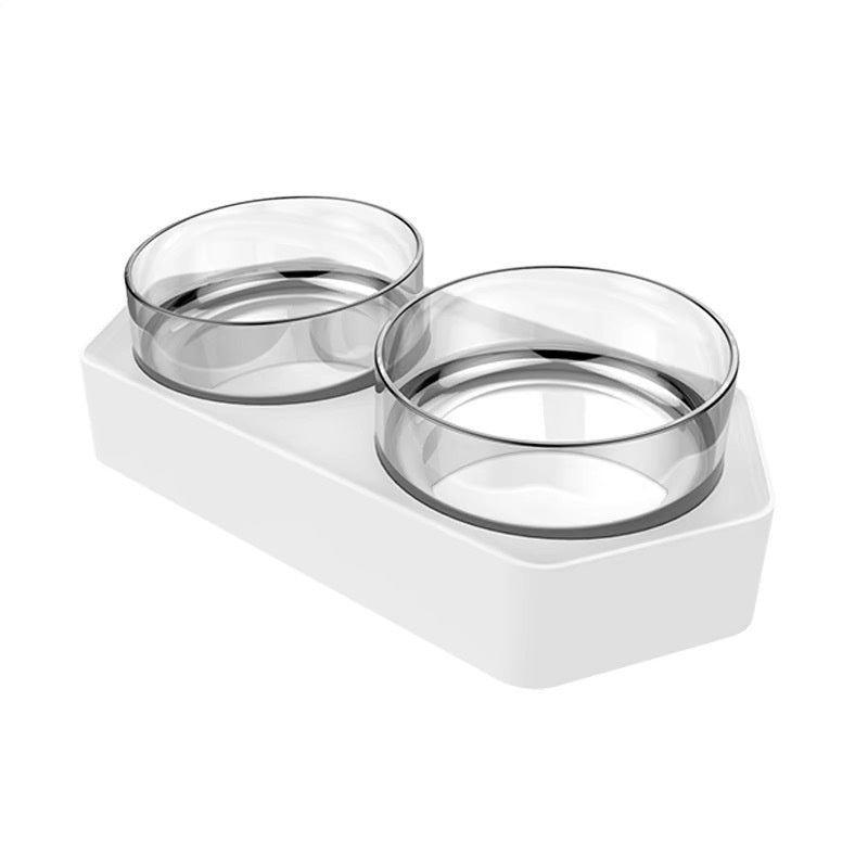 Pet Ceramic Double Bowl Elevated Feeding Water Bowl