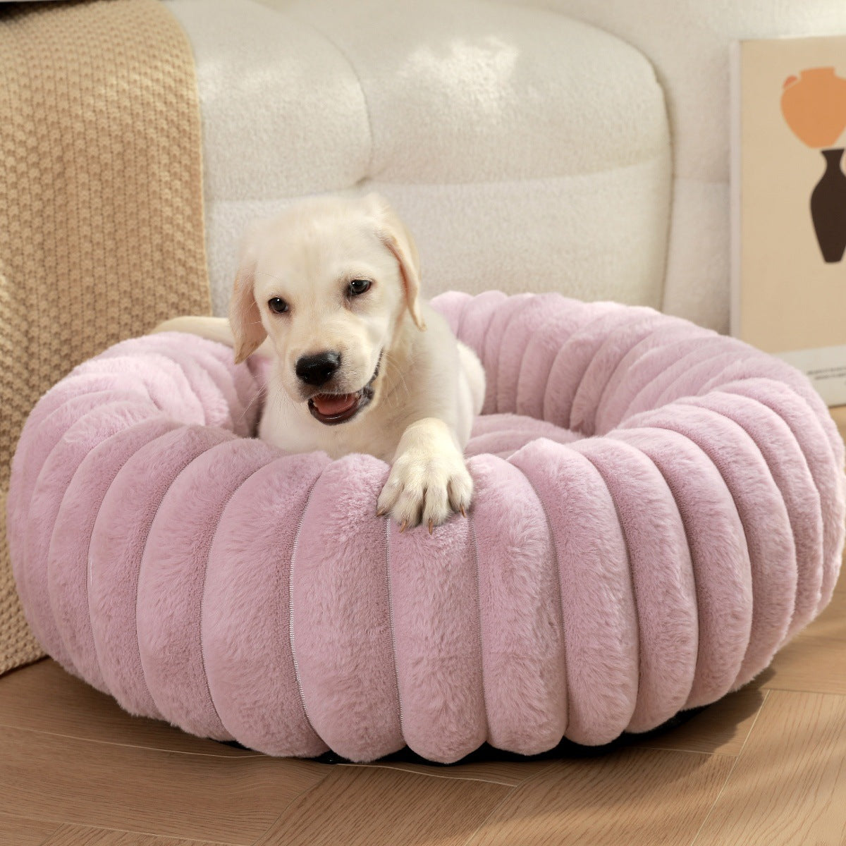 Pet Plush Winter Bed Round Warm Sleeping Nest