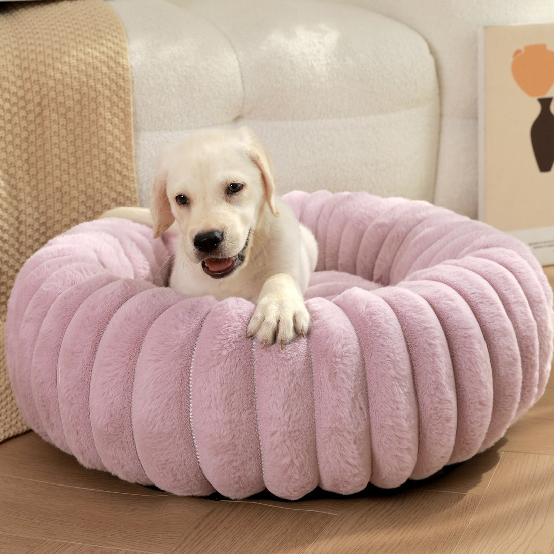 Pet Plush Winter Bed Round Warm Sleeping Nest