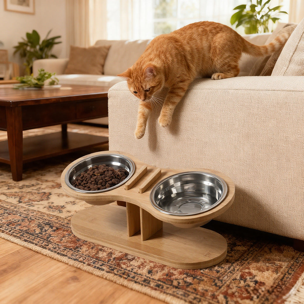 Pet Adjustable Tilt Feeding Bowl Stand Feeding Station