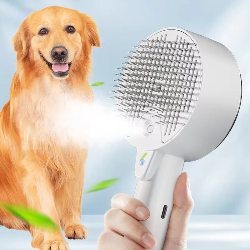 Pet Steam Grooming Brush Electric Spray Massage Tool
