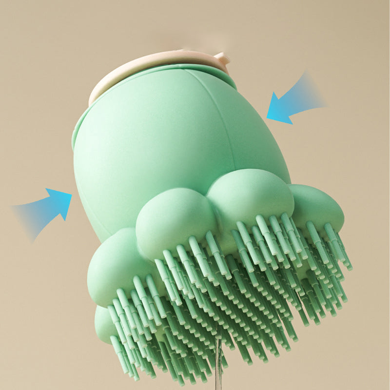 Pet Bath Brush Body Wash Dispenser Silicone Massage Comb