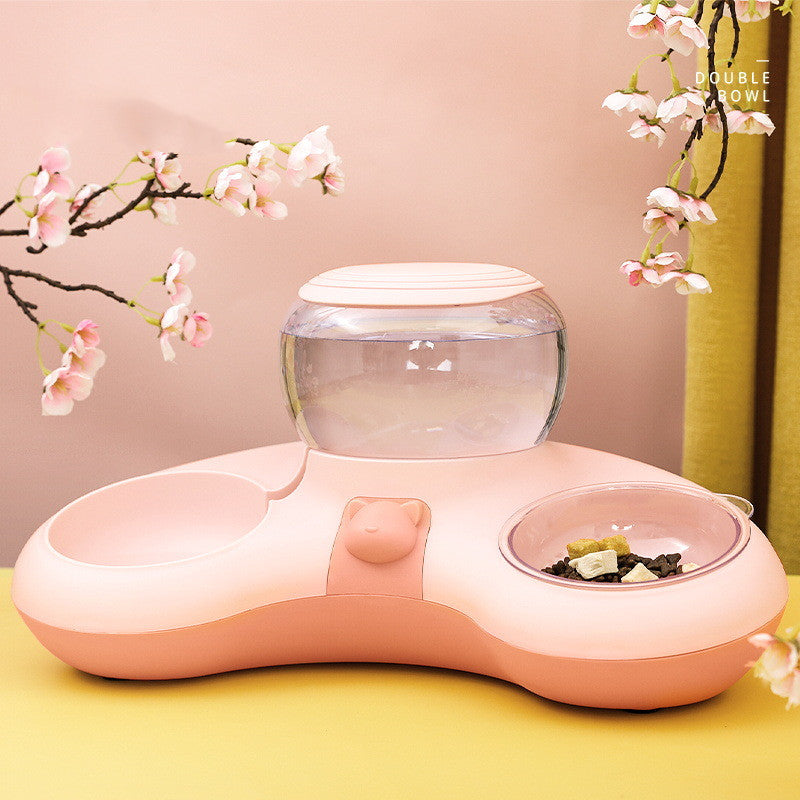 Pet Crescent Automatic Double Bowl Water Feeding Station