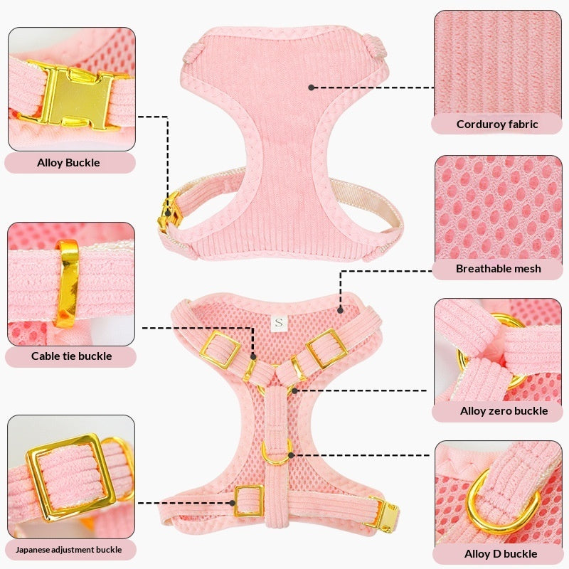 Adjustable Pet Leash And Harness For Outdoor Use