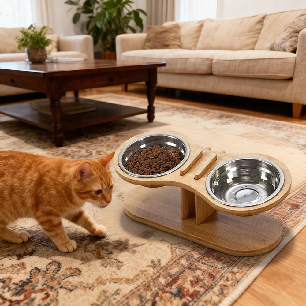 Pet Adjustable Tilt Feeding Bowl Stand Feeding Station
