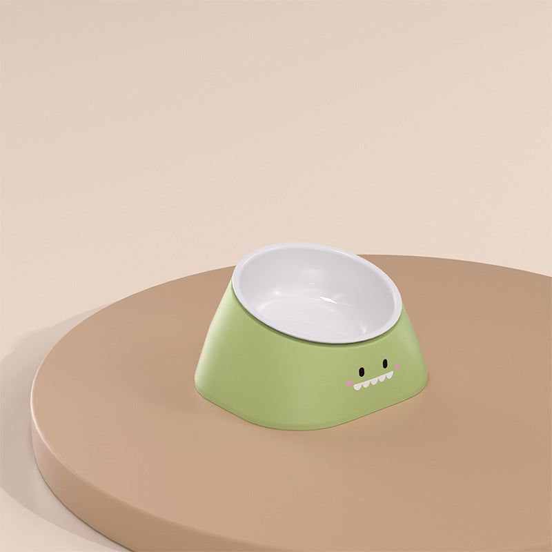 Pet Tilted Stainless Steel Feeding Bowl Neck Protection Design