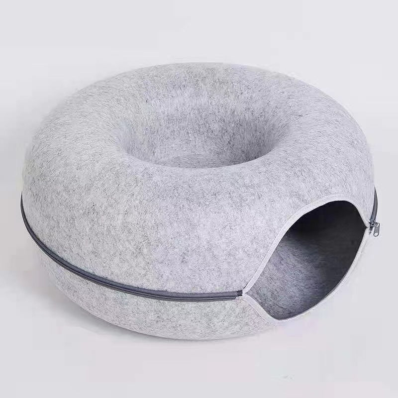 Pet Comfortable Round Bed Tunnel Cozy Sleeping Hideout